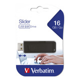 Pendrive Verbatim 16gb Slider Usb Negro