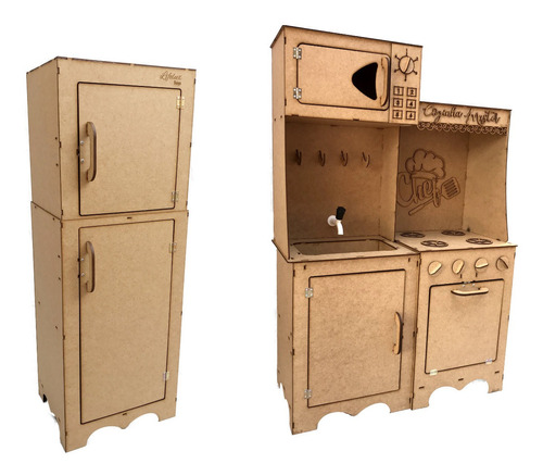 Cozinha Brinquedo Infantil Modulada Geladeira Desmontado Mdf