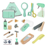 Kit De Peluquería Infantil De Madera 18 Piezas