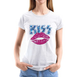 Polera Mujer Colores Kiss Beso 601 Música Rock Dtf