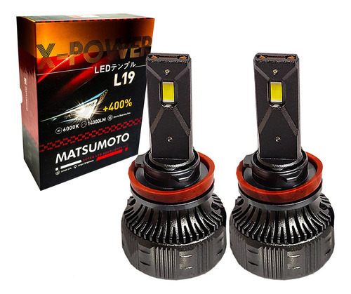 Kit 2 Ampolletas 14.000 Lúmenes L19 Super Led H8-h9-h11