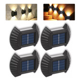 Lámpara De Pared Led Solar Delgada Ip65, Kit 4 Unidades