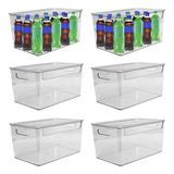 Pack 6 Bandejas Organizadoras Con Tapa Para Refrigerador
