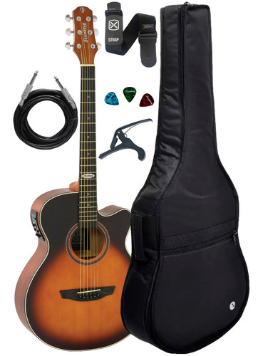 Violão Elétrico Strinberg Sa200c Hbs + Kit Capa Acolchoada