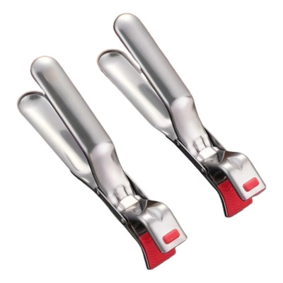 Par De Pegadores De Panela Inox Antitérmicos Clip Anti-escaldaduras De Acero Inoxidable