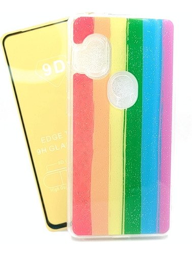 Case Acrilico Arcoiris + Mica Crista Motorola One Hyper