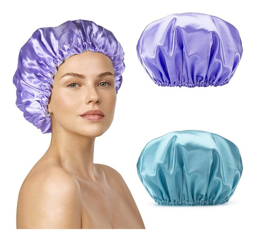 Gorros De Baño Ducha Doble Capa Impermeable Reutilizable 2pz