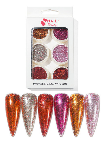 M Nail Art Jewelry Con Purpurina De Cristal Mezclada Para De