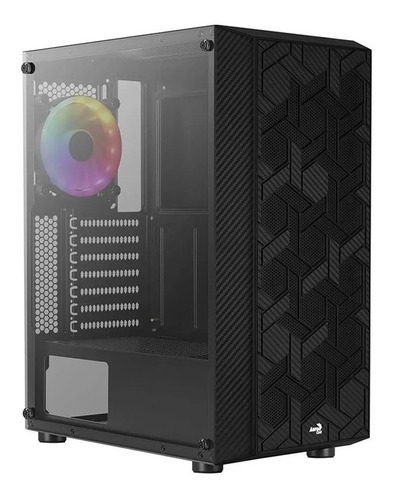 Armario Aerocool Hive Frgb Mid Tower Con Vidrio Lateral Para Jugadores, Color Negro