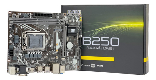 Placa Mãe Intel Lga1151 Usb 3.0 Chipset B250 Intel 32gb Ddr4 Cor Preto