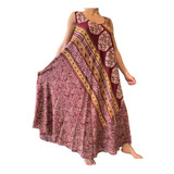 Vestido Solero Seda Hindu Importado Modelo Amplio