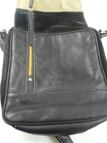 Morral De Cuero Con Gamuza