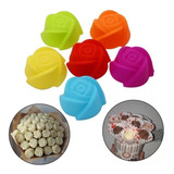 Set X6 Molde Silicona Forma Rosa Muffin Jabón Budín Gelatina