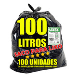 Saco De Lixo 100 Litros - 100 Unidades Resistente Lixex