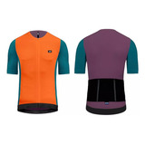  Jersey Remera Melange Magenta Ciclismo Cierre Tricolor