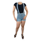 Jumper Short Mezclilla Colombiano Overol Mujer Casual Jsa