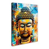 Quadro De Budah Budista Yoga Decorativo Colorido Arte Tela Cor Preto