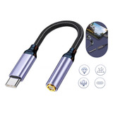 Adaptador Usb 3.1 Tipo-c A Auxiliar 3.5 Audifono Micrófono