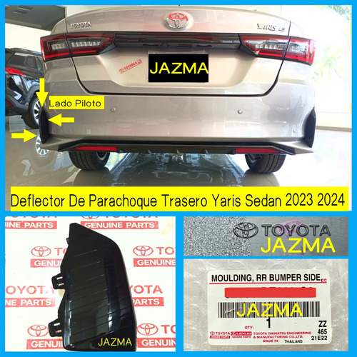 Deflector Izquierdo Parachoque Trasero Yaris Sedan G 2023 Foto 2