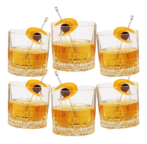 Vasos Whisky 6x 325ml Vaso Whiskero Grande Vidrio Grabado