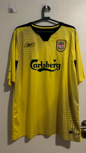Camiseta Suplente Liverpool 2004/05 adidas Amarilla Hermosa