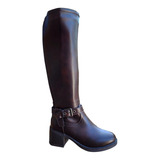 Botas Largas Bucaneras De Cuero Pu Mujer Casual 7132