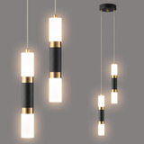 2 Luces Moderna Isla De Cocina Regulable Led Moderna Negro O