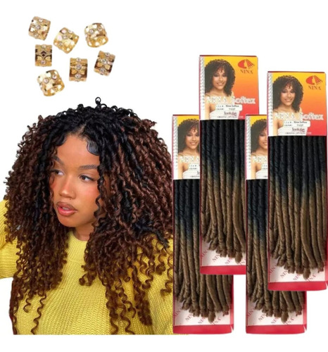 Kit  5 Cabelo Dread Original Nina Softex Crochet Braids