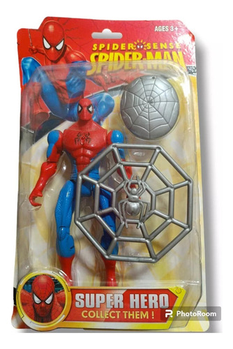 Muñeco Hombre Araña Articulado Luz Roja Figura Juguete Niño