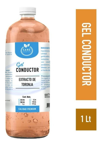 Gel Conductor Reductivo Con Extracto De Toronja 1 Litro Sane