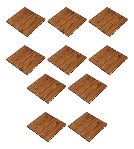 Piso Modular Deck De Madera Acacia Interior Exterior 30x30 L
