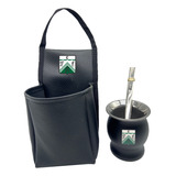  Porta Mate Ecocuero Negro Con Mate Acero Ferro Carril Oeste