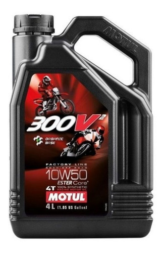 Aceite Moto 4t 300v2 10w50 100% Sintetico Ester Motul 4l