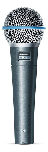 Microfone Shure Beta 58a Dinâmico Supercardióide Azul/prata