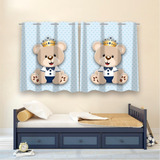 Cortina Infantil Principe Urso 3d Alta Qualidade 2,60 X 1,50