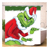 Cortina De Baño Con Decoración Navideña Grinch