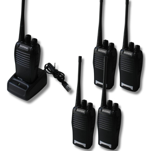 5 X Rádio Comunicador Walk Talk Baofeng 777s Carregador Usb