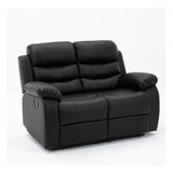 Sillon Reposet Reclinable 2 Cuerpos Tapizado En Simil Cuero