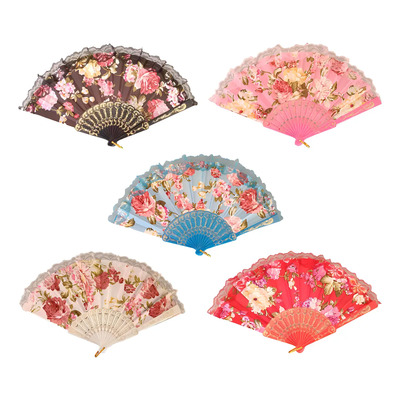 Abanicos De Mano XYH Tela Plástico Flores 60 Piezas Recuerdos Boda | MercadoLibre