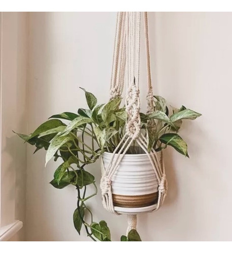 Suporte De Planta Em Macramé Ateliê Algodão/barbante