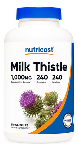 Silimarina Milk Thistle 1000mg 240 Cps Nutricost = Now Foods