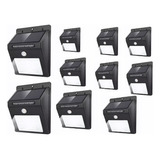 10 Pack Foco Solar 20 Led Sensor De Movimiento