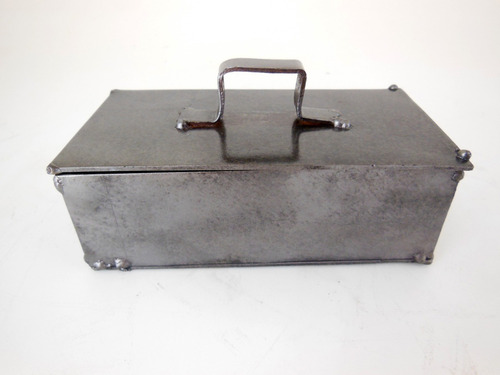 Mini Caixa Em Metal Aço Estilo Industrial 5 X 14 X 7,5