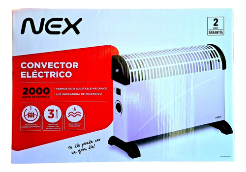 Estufa Calefactor Convector Eléctrico 2000w 3 Niveles Nex 