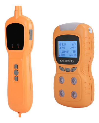 Detector De Gas Portátil 100-240 V 4 En 1 Lcd Alarm Co Hs O