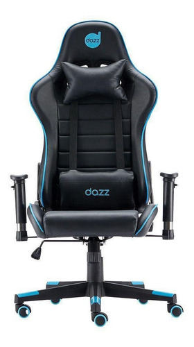 Cadeira Gamer Dazz Prime X V2 Preto Azul Almofada P/ Lombar