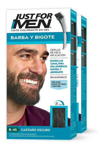 Tinte Just For Men Barba Y Bigote Castaño Oscuro 2-pack 