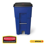 Contenedor 360 Lt Rubbermaid Rollout Con Tapa Y Ruedas 9w22 Color Azul