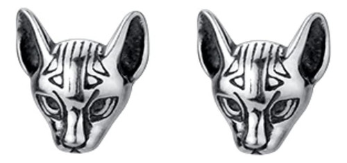 Helen De Lete Gato Egipcio Vintage Kitty S925 Aretes De Plat