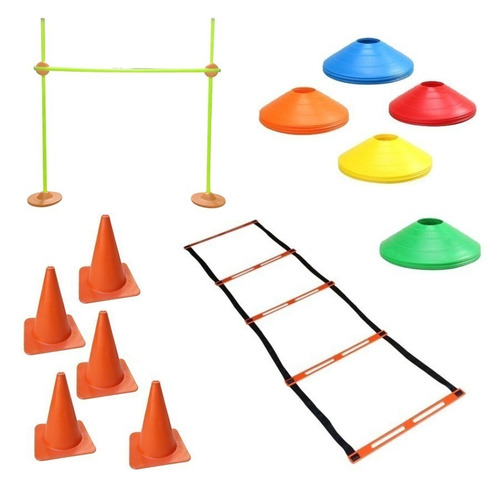 Kit Entrenamiento Coordinacion Valla Escalera Cono Aro Bases